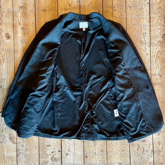 Judith & Charles Virgin Wool Blend Blazer Charcoal Gray Lined Jacket Size 6 - Picture 4 of 7